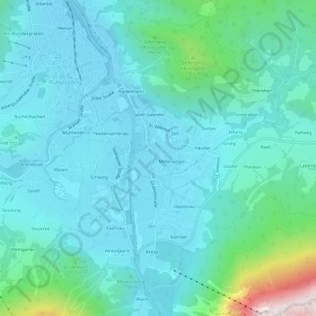 Carte topographique Grashof, altitude, relief