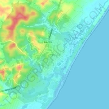 Carte topographique Imbassaí, altitude, relief
