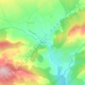 Carte topographique La Fermette, altitude, relief