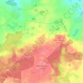 Carte topographique Hoikendorf, altitude, relief
