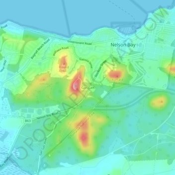 Carte topographique Gan Gan, altitude, relief