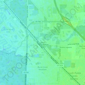 Carte topographique Acline, altitude, relief