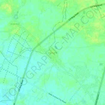 Carte topographique Ognaj, altitude, relief