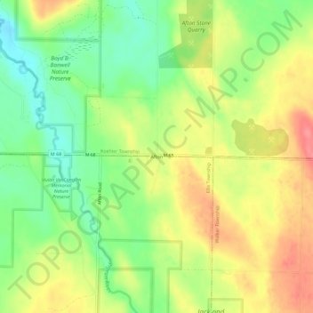 Carte topographique Afton, altitude, relief