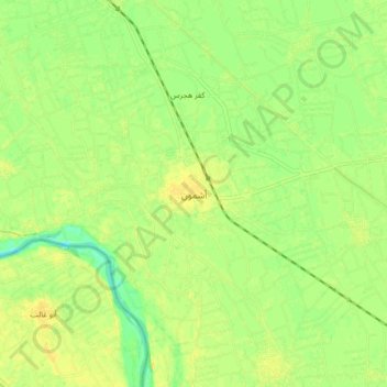 Carte topographique Ashmoun, altitude, relief
