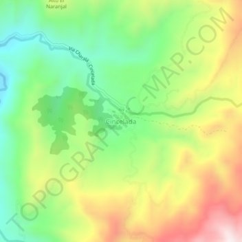 Carte topographique Cincelada, altitude, relief