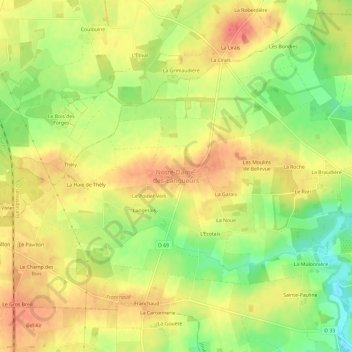 Carte topographique Notre-Dame-des-Langueurs, altitude, relief