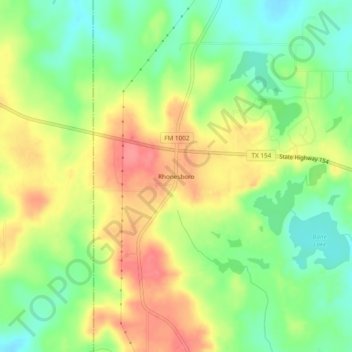 Carte topographique Rhonesboro, altitude, relief