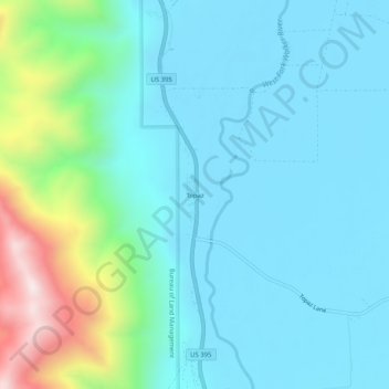 Carte topographique Topaz, altitude, relief