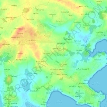 Carte topographique Bréafort, altitude, relief