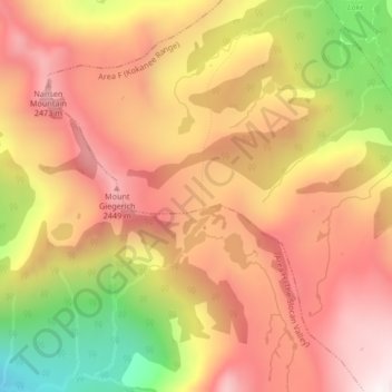 Carte topographique Lemon Pass, altitude, relief