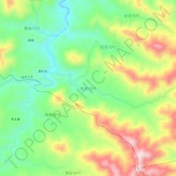 Carte topographique 施家沟村, altitude, relief
