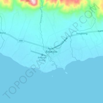 Carte topographique Bataraza, altitude, relief