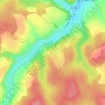 Carte topographique Saint-Georges, altitude, relief