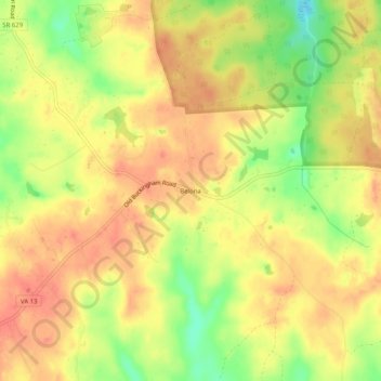 Carte topographique Belona, altitude, relief