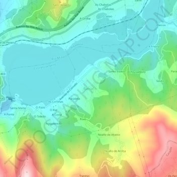 Carte topographique Barral, altitude, relief