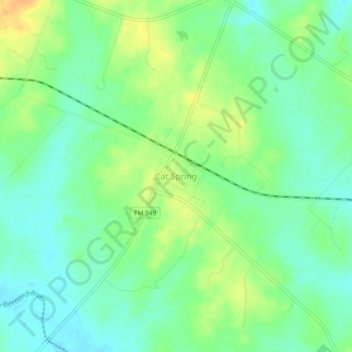 Carte topographique Cat Spring, altitude, relief