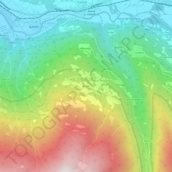 Carte topographique Briotti, altitude, relief