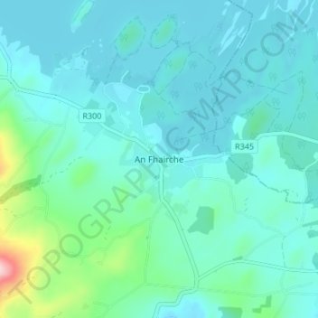 Carte topographique Clonbur, altitude, relief