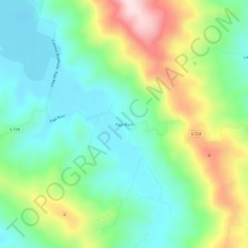 Carte topographique Faja Ricci, altitude, relief