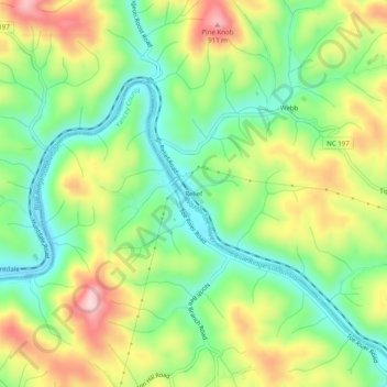 Carte topographique Relief, altitude, relief