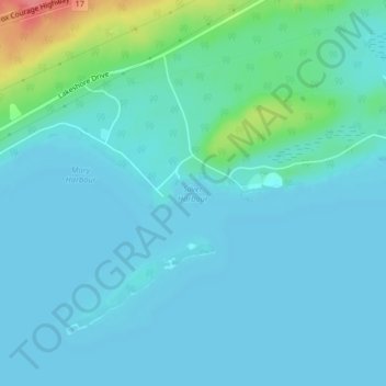 Carte topographique Silver Harbour, altitude, relief