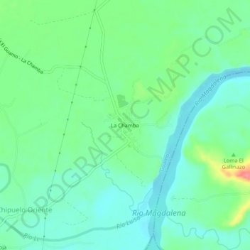 Carte topographique La Chamba, altitude, relief