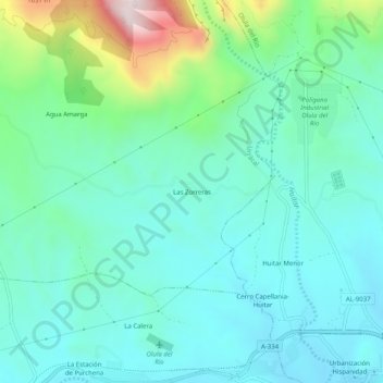 Carte topographique Las Zorreras, altitude, relief