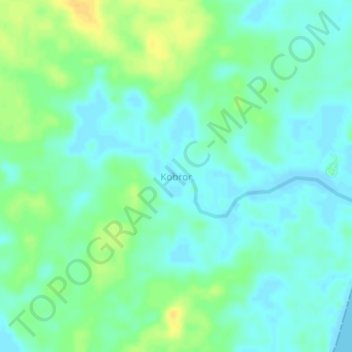 Carte topographique Kobror, altitude, relief