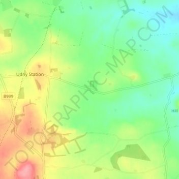 Carte topographique Cultercullen, altitude, relief