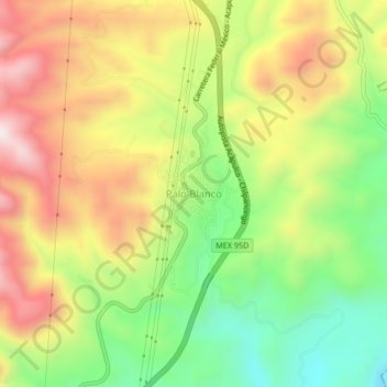Carte topographique Palo Blanco, altitude, relief