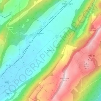 Carte topographique Marmoud, altitude, relief