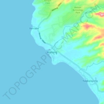 Carte topographique Morong, altitude, relief