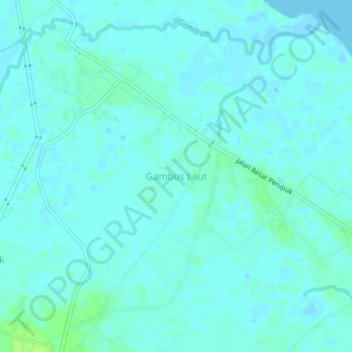 Carte topographique Gambus Laut, altitude, relief