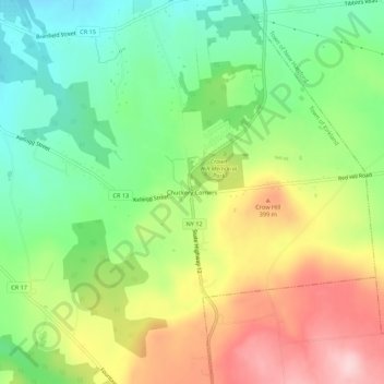 Carte topographique Chuckery Corners, altitude, relief