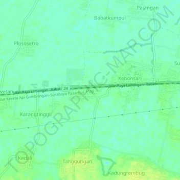 Carte topographique Paji, altitude, relief