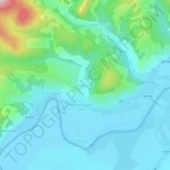 Carte topographique Valea Goblii, altitude, relief