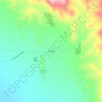 Carte topographique Chloride, altitude, relief