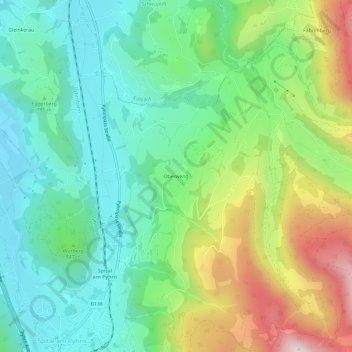 Carte topographique Oberweng, altitude, relief