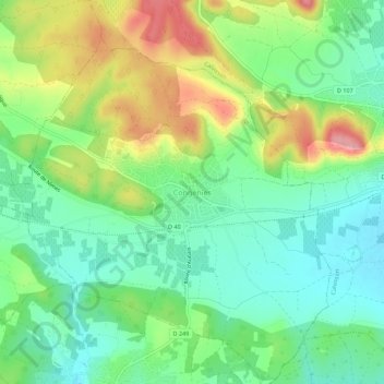 Carte topographique Congénies, altitude, relief