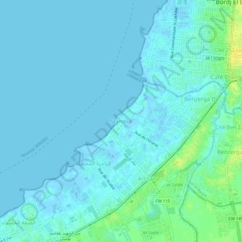 Carte topographique Stambul, altitude, relief