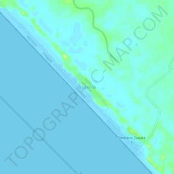 Carte topographique Badenia, altitude, relief