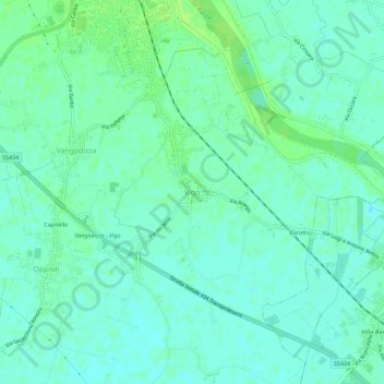 Carte topographique Vigo, altitude, relief