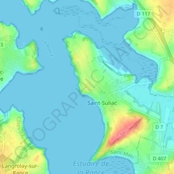 Carte topographique La Ville Neuve, altitude, relief