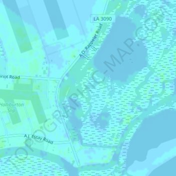 Carte topographique Port Fourchon, altitude, relief