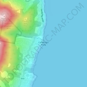 Carte topographique Cartwright Point, altitude, relief