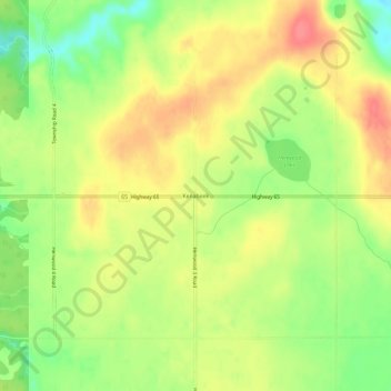 Carte topographique Kenabeek, altitude, relief