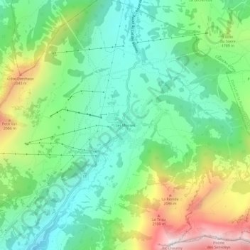Carte topographique Les Mosses, altitude, relief