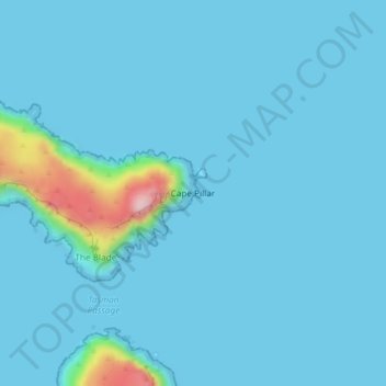 Carte topographique Cape Pillar, altitude, relief