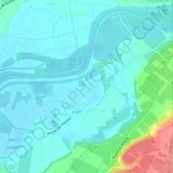 Carte topographique Les Peches - est, altitude, relief